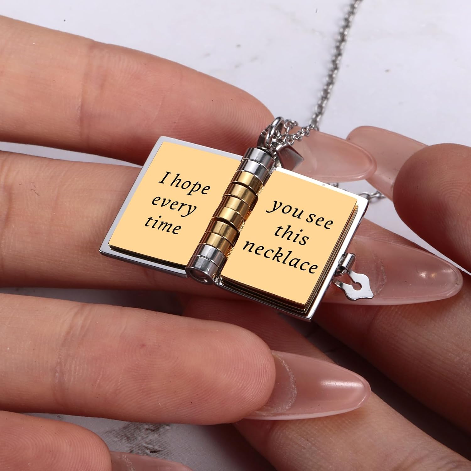 To My Mom Book Necklace - Mother'S Day Necklace Gifts from Daughter Son for Moms, Mommy Mothers Day Gifts from Daughter Son, Unique Birthday Christmas Valentines Day Gifts for Mother I Love You Mom