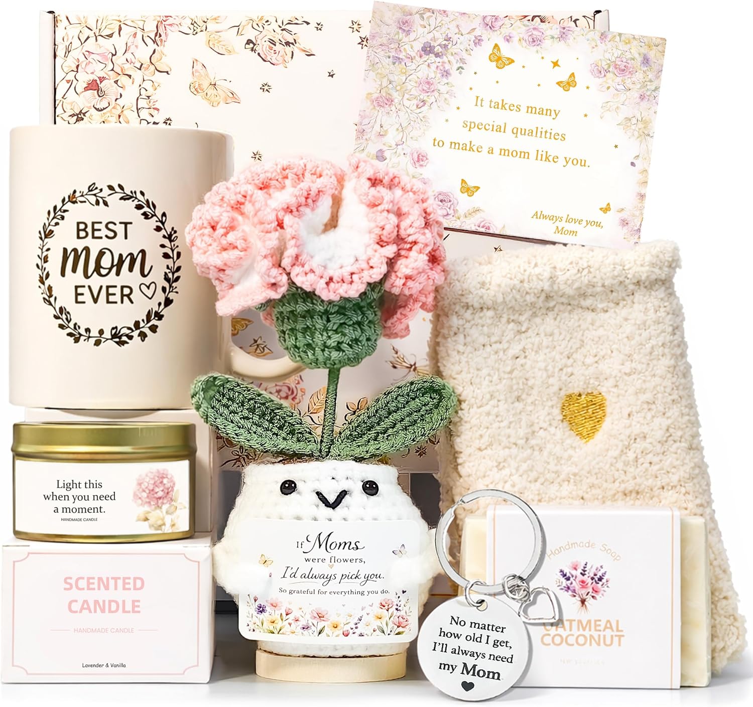 Mothers Day Gifts for Mom, Mothers Day Gift Basket, Best Mom Ever Gift, Moms Birthday Gifts from Daughter Son Husband, Mama Gifts, Birthday Gifts Set Box for Mom Wife